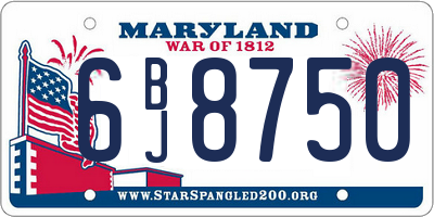 MD license plate 6BJ8750