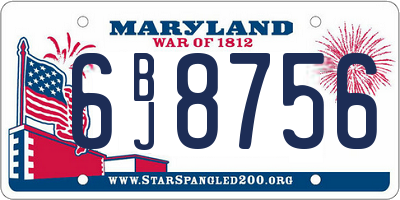 MD license plate 6BJ8756