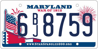 MD license plate 6BJ8759