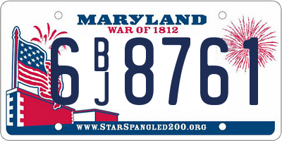 MD license plate 6BJ8761