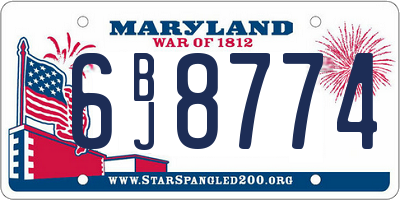 MD license plate 6BJ8774