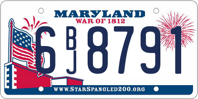 MD license plate 6BJ8791