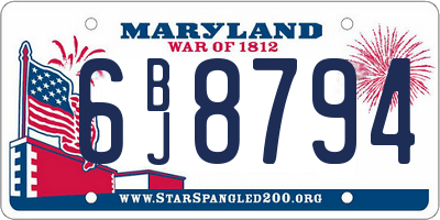 MD license plate 6BJ8794