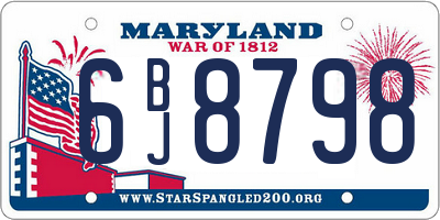 MD license plate 6BJ8798