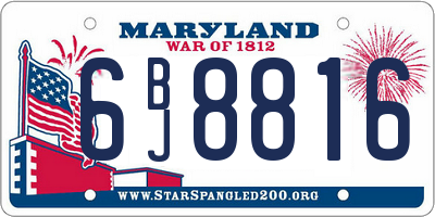 MD license plate 6BJ8816