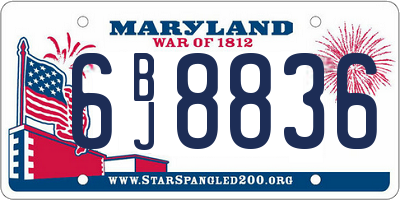 MD license plate 6BJ8836