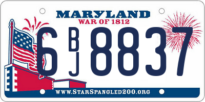 MD license plate 6BJ8837