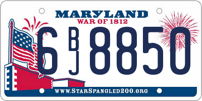 MD license plate 6BJ8850