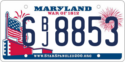 MD license plate 6BJ8853