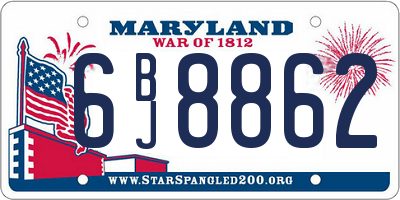 MD license plate 6BJ8862