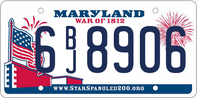 MD license plate 6BJ8906