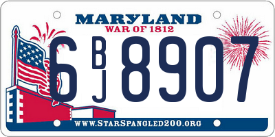 MD license plate 6BJ8907