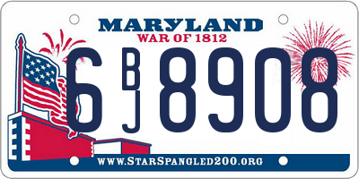 MD license plate 6BJ8908