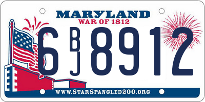 MD license plate 6BJ8912