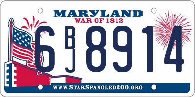 MD license plate 6BJ8914