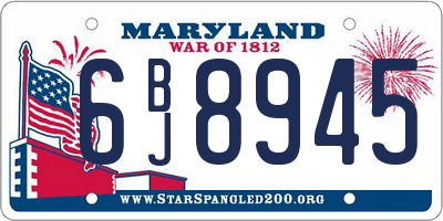 MD license plate 6BJ8945
