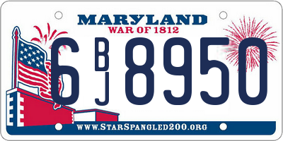 MD license plate 6BJ8950
