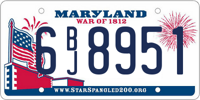 MD license plate 6BJ8951