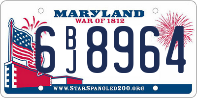 MD license plate 6BJ8964