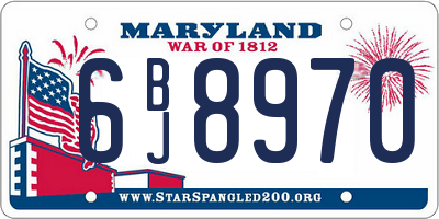 MD license plate 6BJ8970