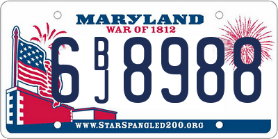 MD license plate 6BJ8988