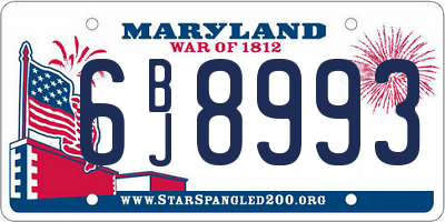 MD license plate 6BJ8993
