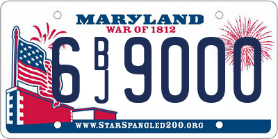 MD license plate 6BJ9000
