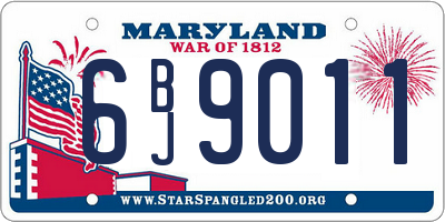 MD license plate 6BJ9011