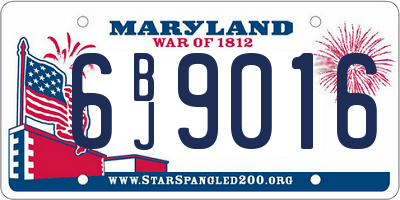 MD license plate 6BJ9016