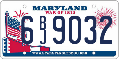 MD license plate 6BJ9032