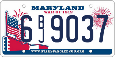 MD license plate 6BJ9037