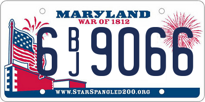MD license plate 6BJ9066