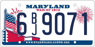MD license plate 6BJ9071