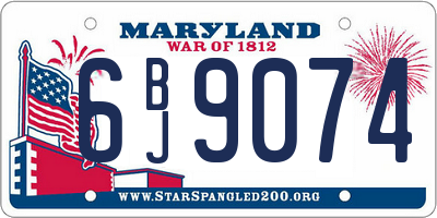 MD license plate 6BJ9074