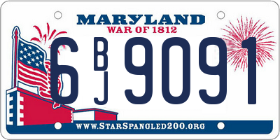 MD license plate 6BJ9091