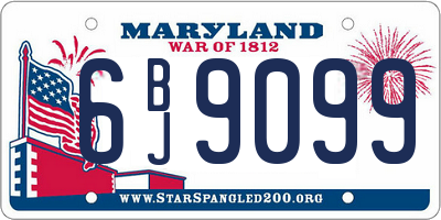 MD license plate 6BJ9099