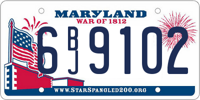 MD license plate 6BJ9102