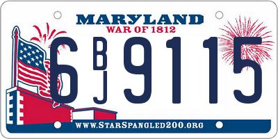 MD license plate 6BJ9115
