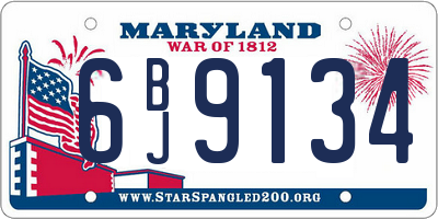 MD license plate 6BJ9134