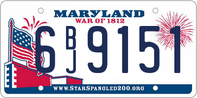 MD license plate 6BJ9151