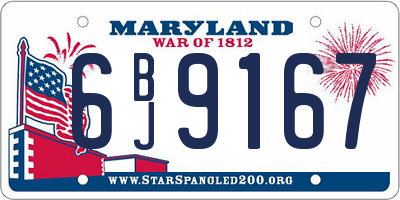 MD license plate 6BJ9167