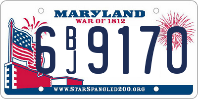 MD license plate 6BJ9170