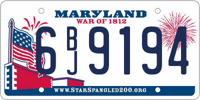 MD license plate 6BJ9194