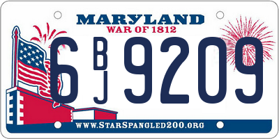 MD license plate 6BJ9209
