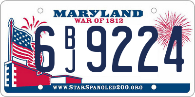 MD license plate 6BJ9224