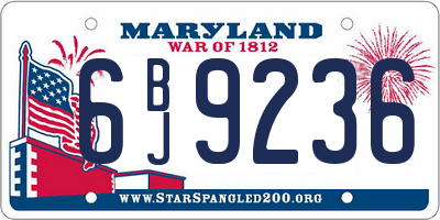 MD license plate 6BJ9236