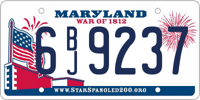 MD license plate 6BJ9237