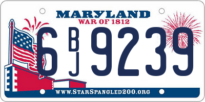 MD license plate 6BJ9239