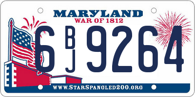 MD license plate 6BJ9264
