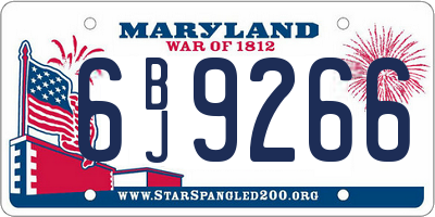 MD license plate 6BJ9266